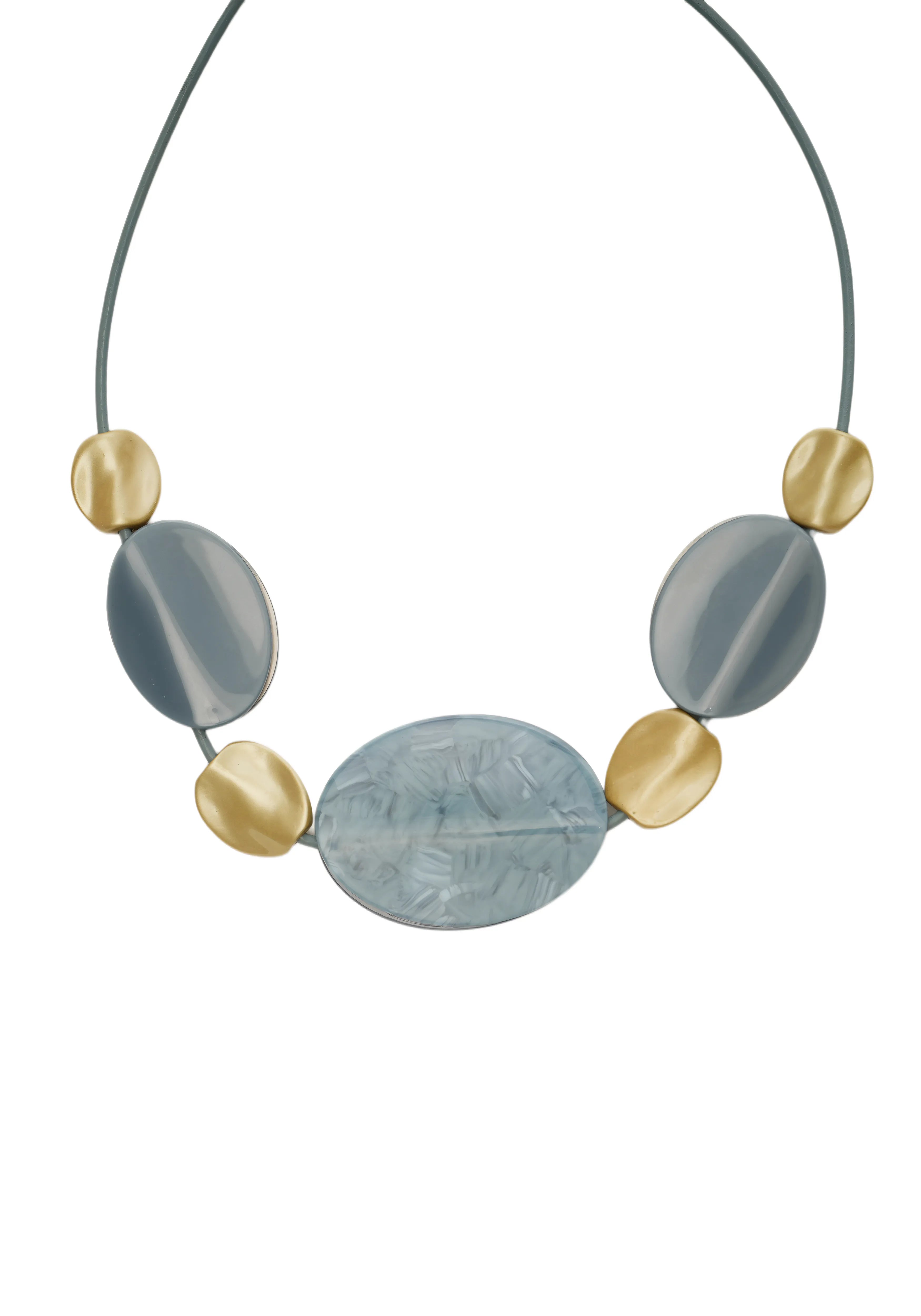 AURA OVAL — Statement Resin Bead Necklace