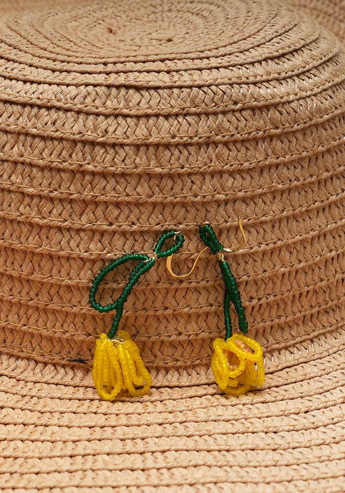 DROPLET BLOOM — Petite Beaded Earrings