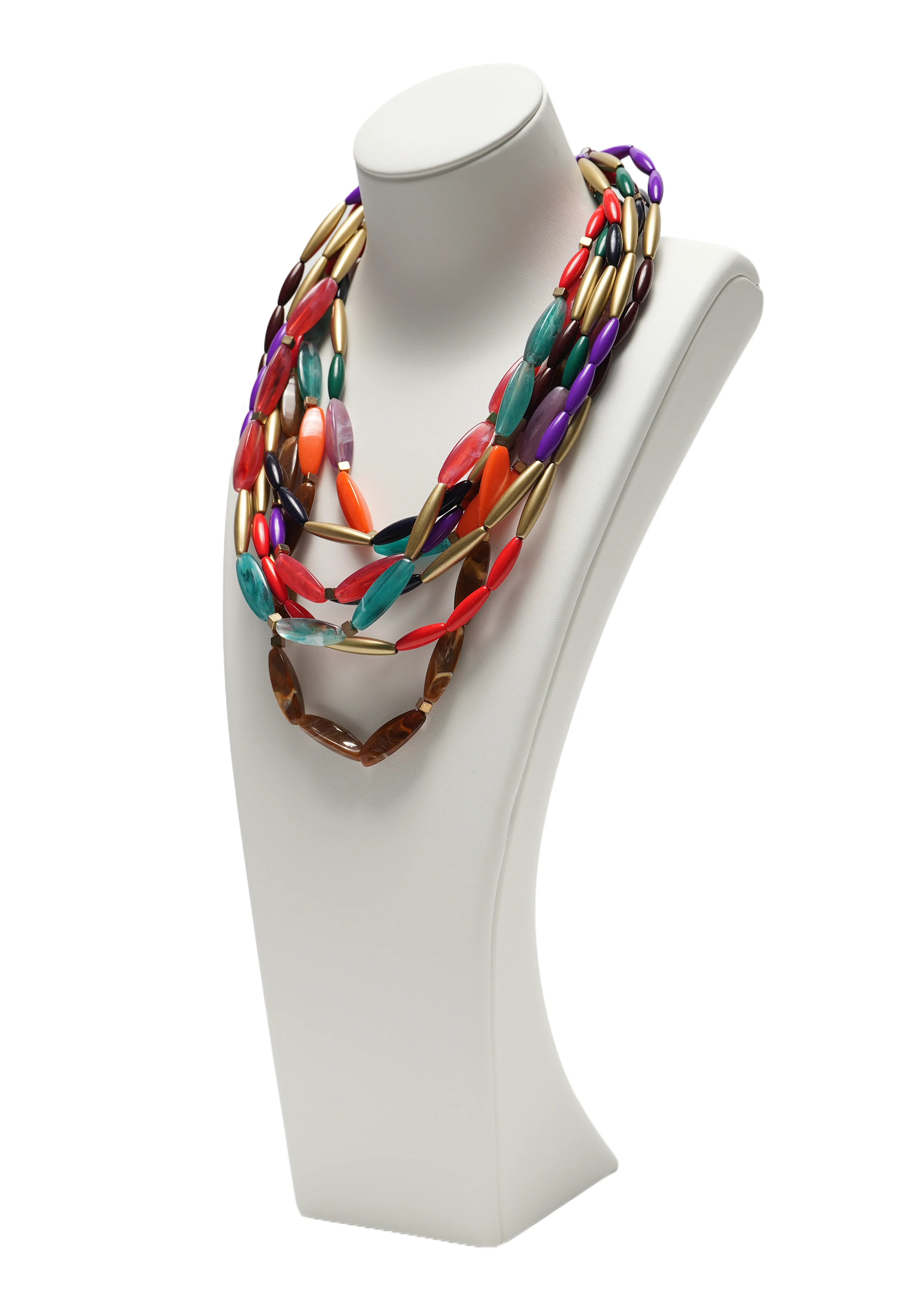 VIVID STRANDS — Multi-Layered Beaded Statement Necklace
