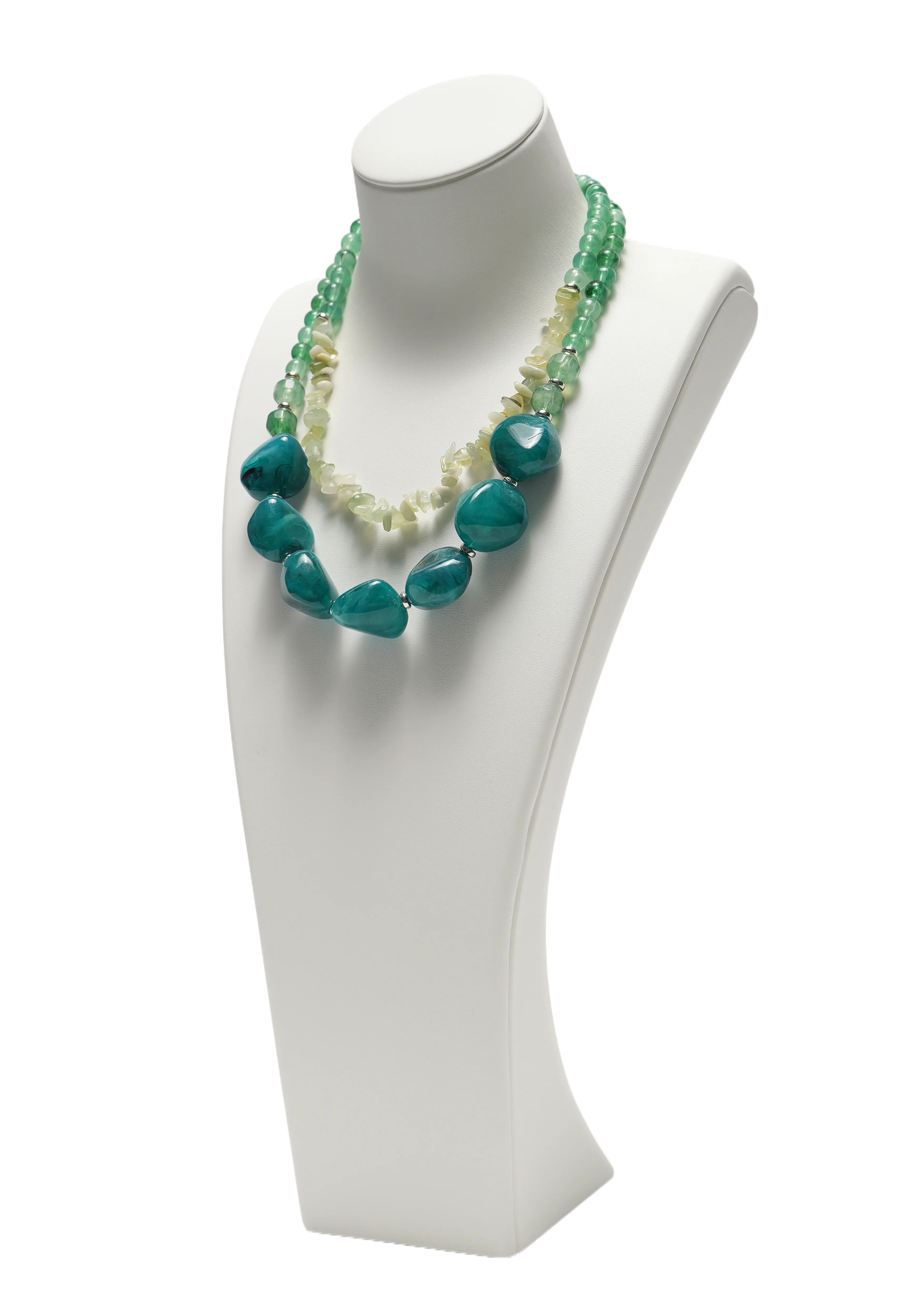 OCEAN GLOW — Dual Strand Beaded Statement Necklace