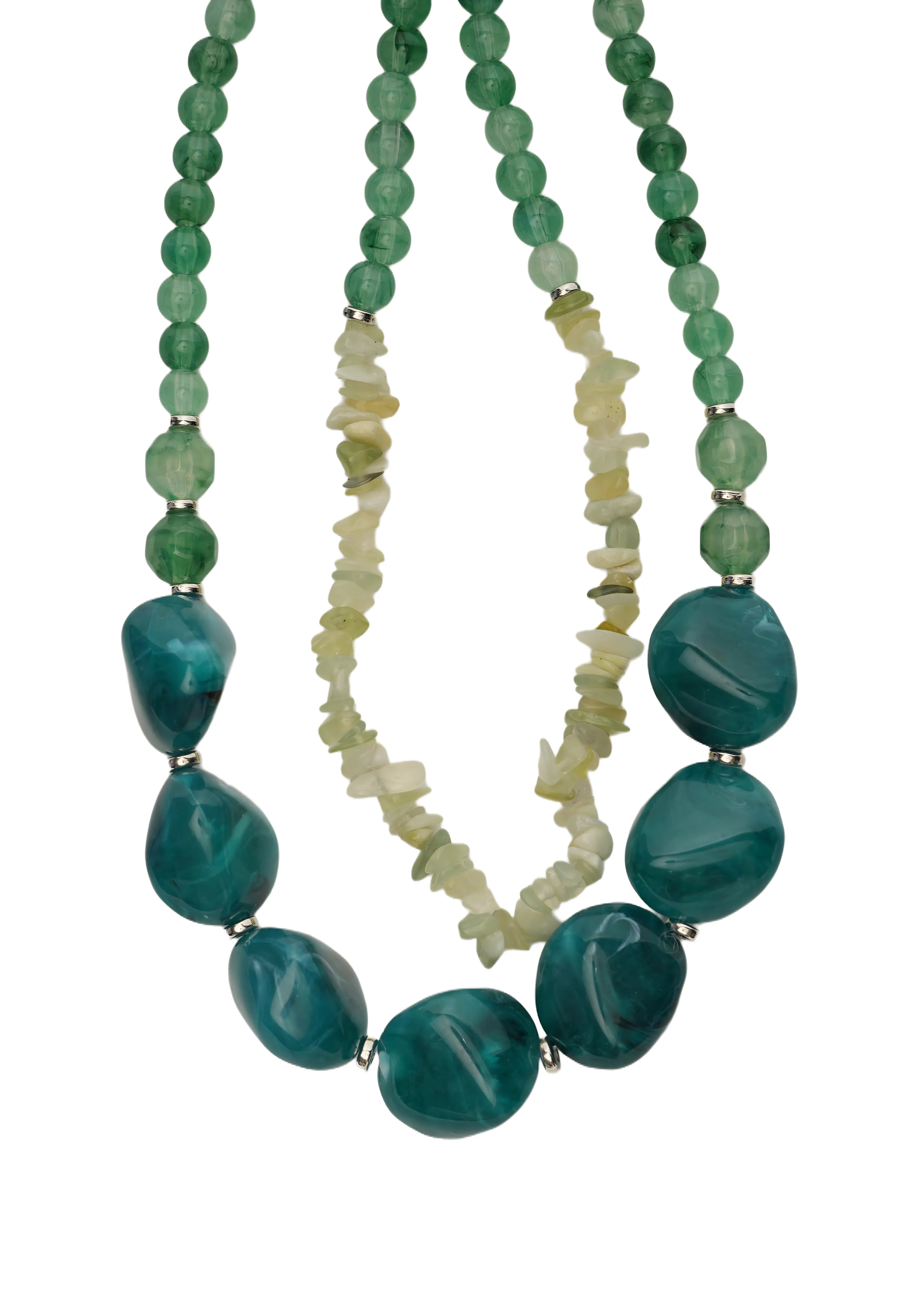 OCEAN GLOW — Dual Strand Beaded Statement Necklace