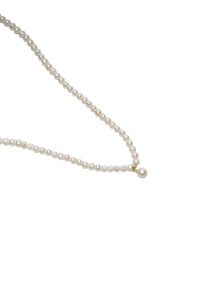 SOLÉA — Pearl Necklace with Single Drop Charm
