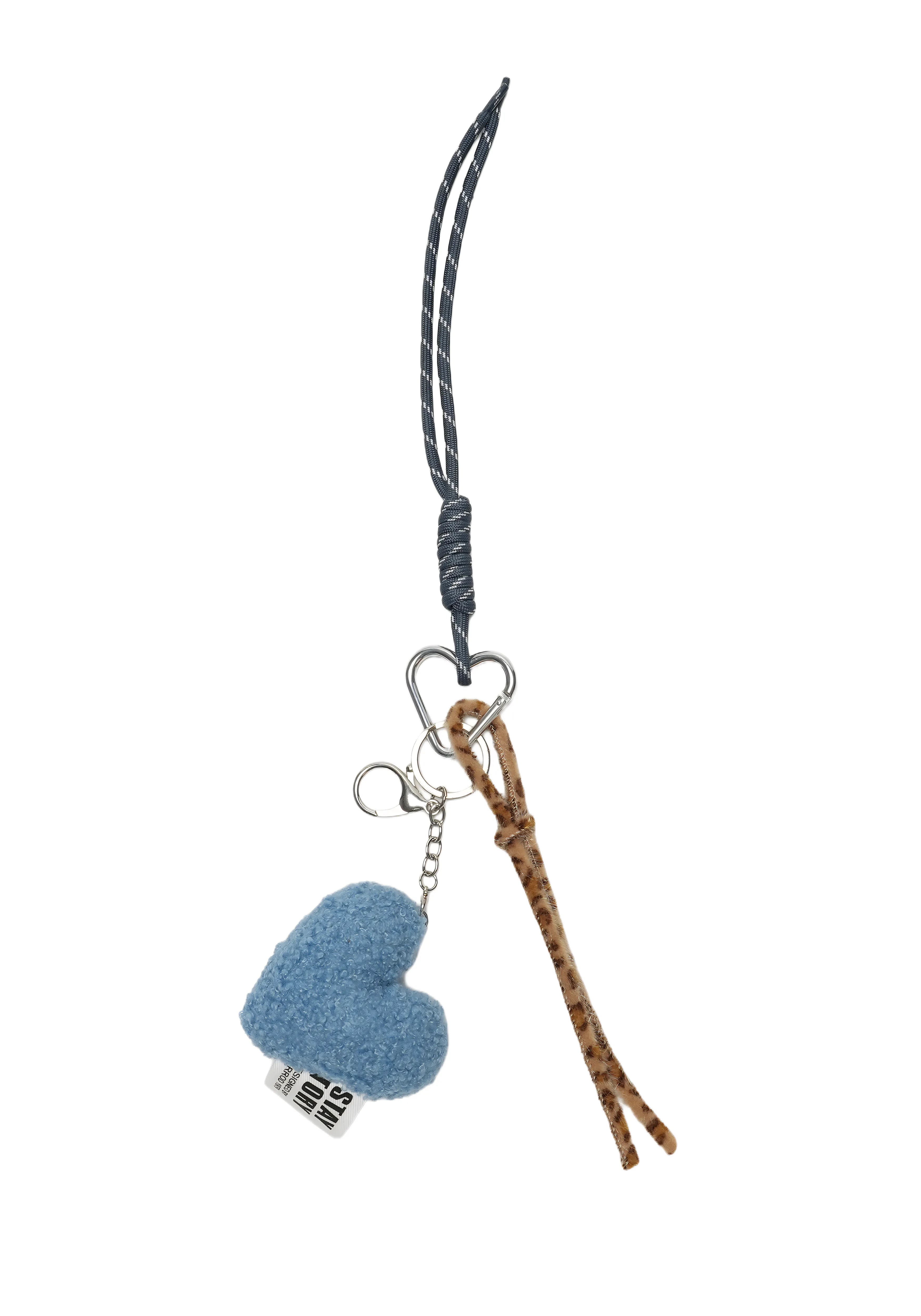 TEDDY TAG — Plush Heart Charm Strap
