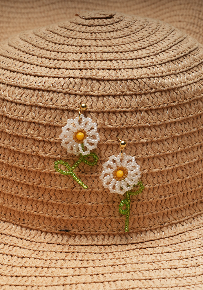TWIRL DAISY — Beaded Vine Earrings