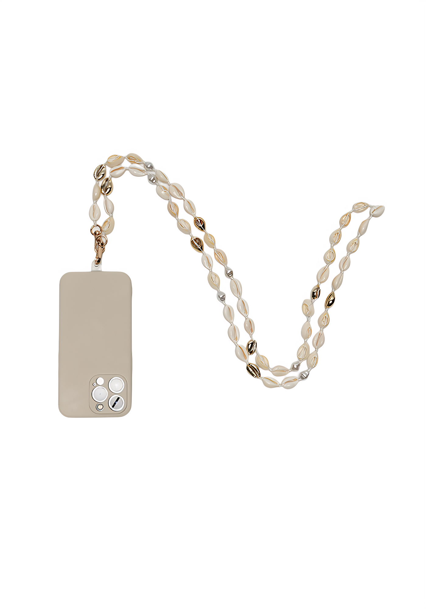 Golden Cowrie Phone Chain by Mila (Long)