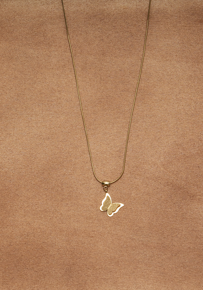 AURA FLUTTER — Minimal Butterfly Pendant Necklace