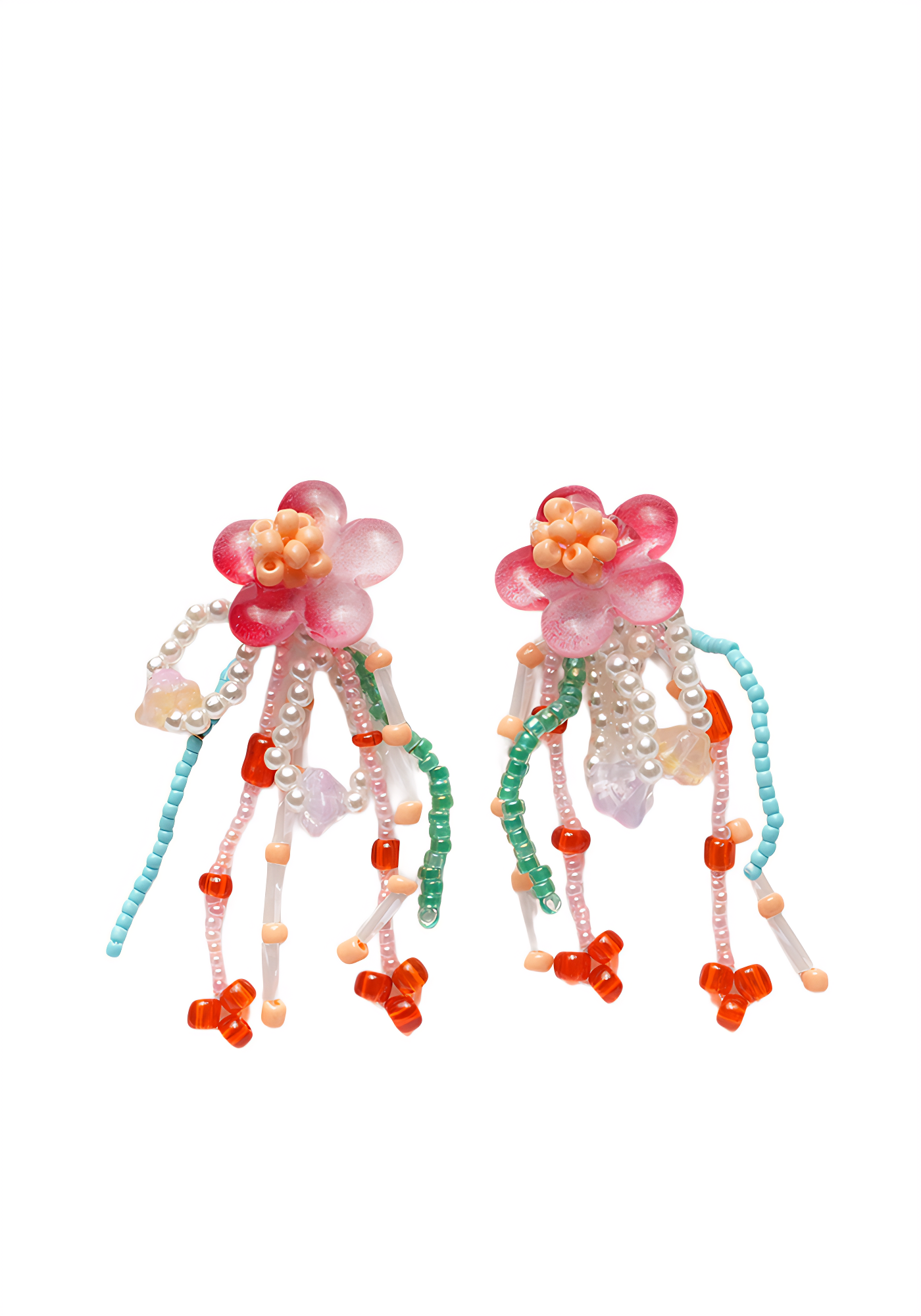 BLOSSOM CHA CHA — Beaded Fringe Earrings