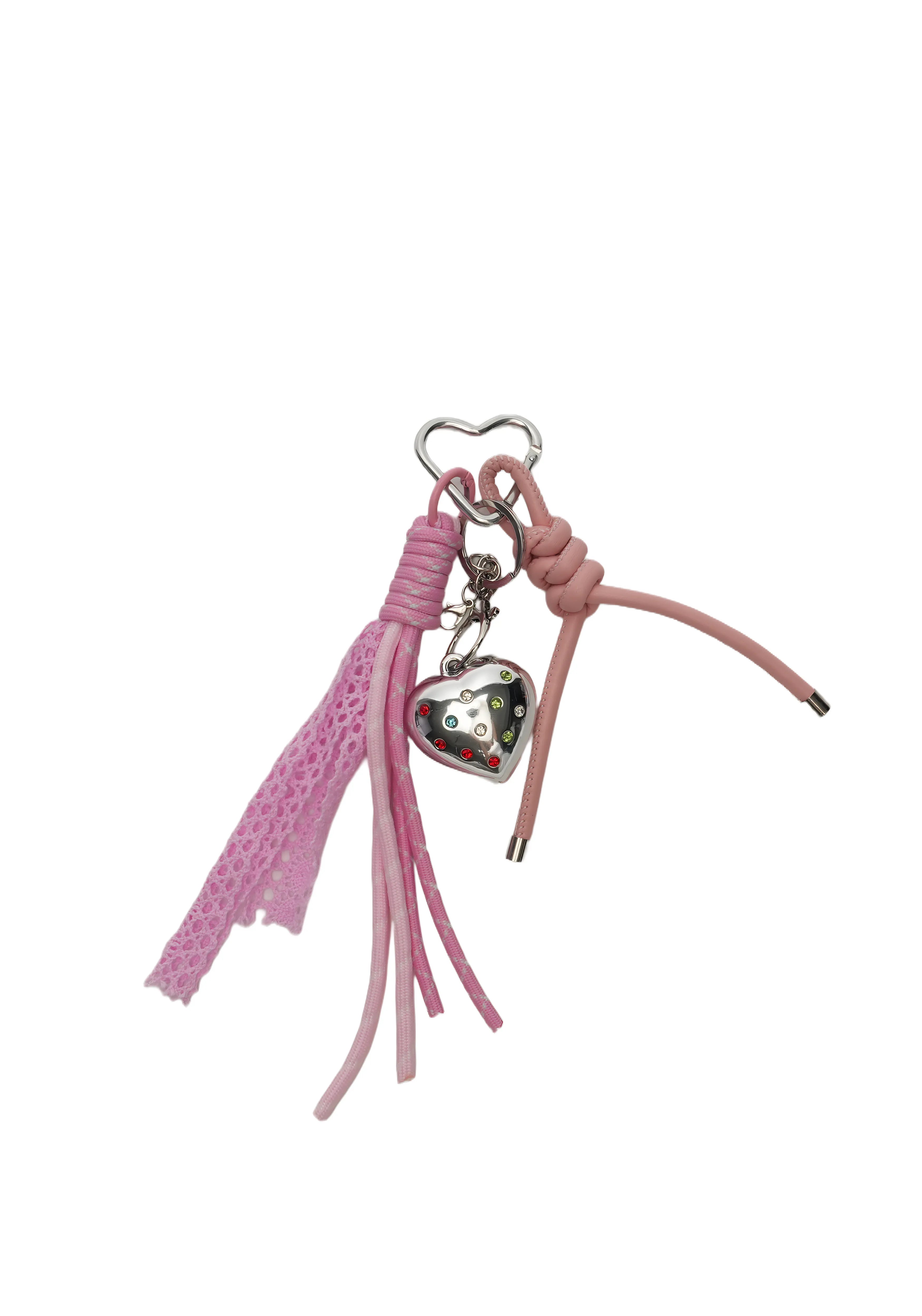 CANDY BLOOM — Pink Lace Charm Key Ring