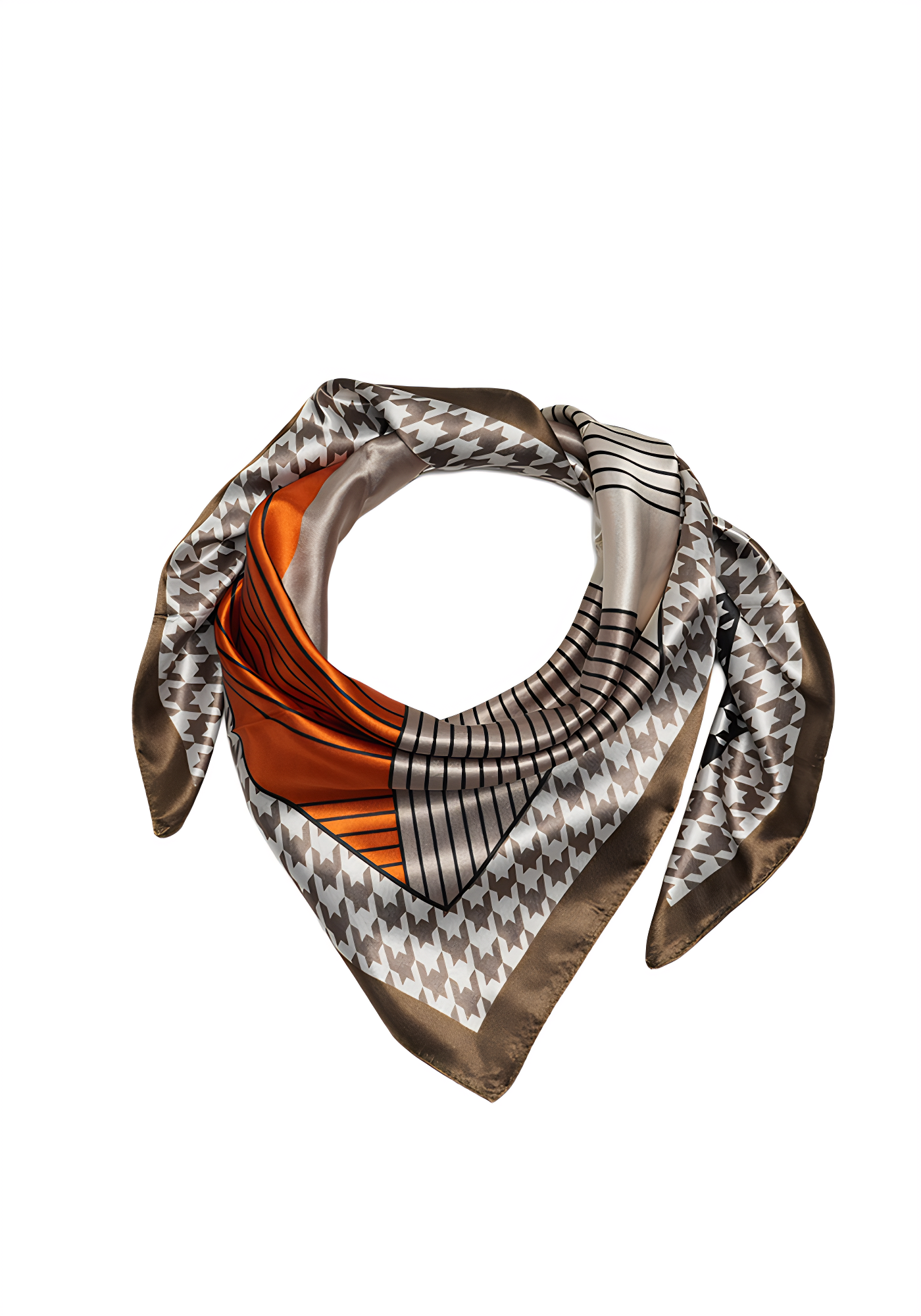 MOD MOSAIC — Geometric Patchwork Satin Scarf