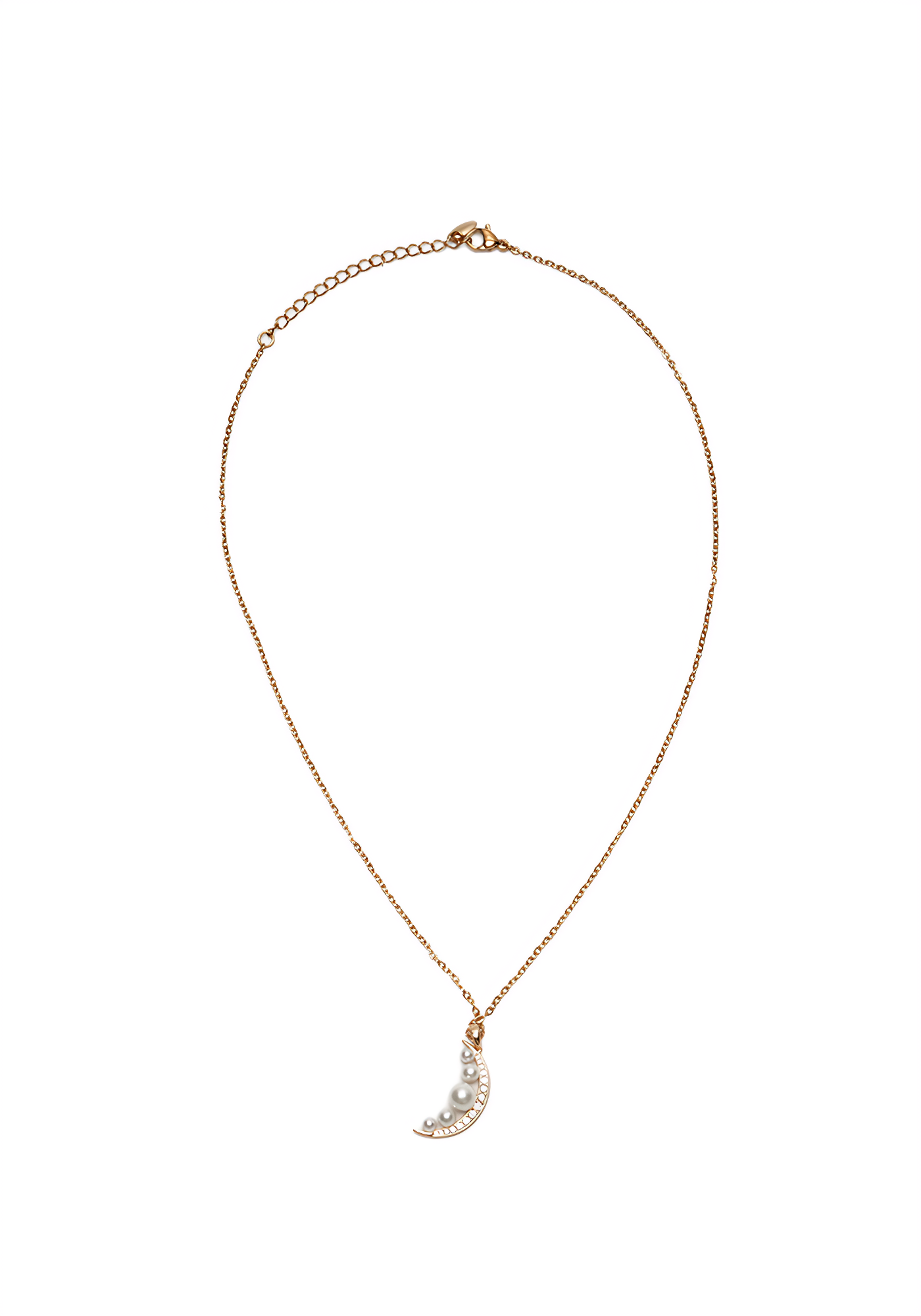 LUNAR PEARL — Crescent Charm Necklace