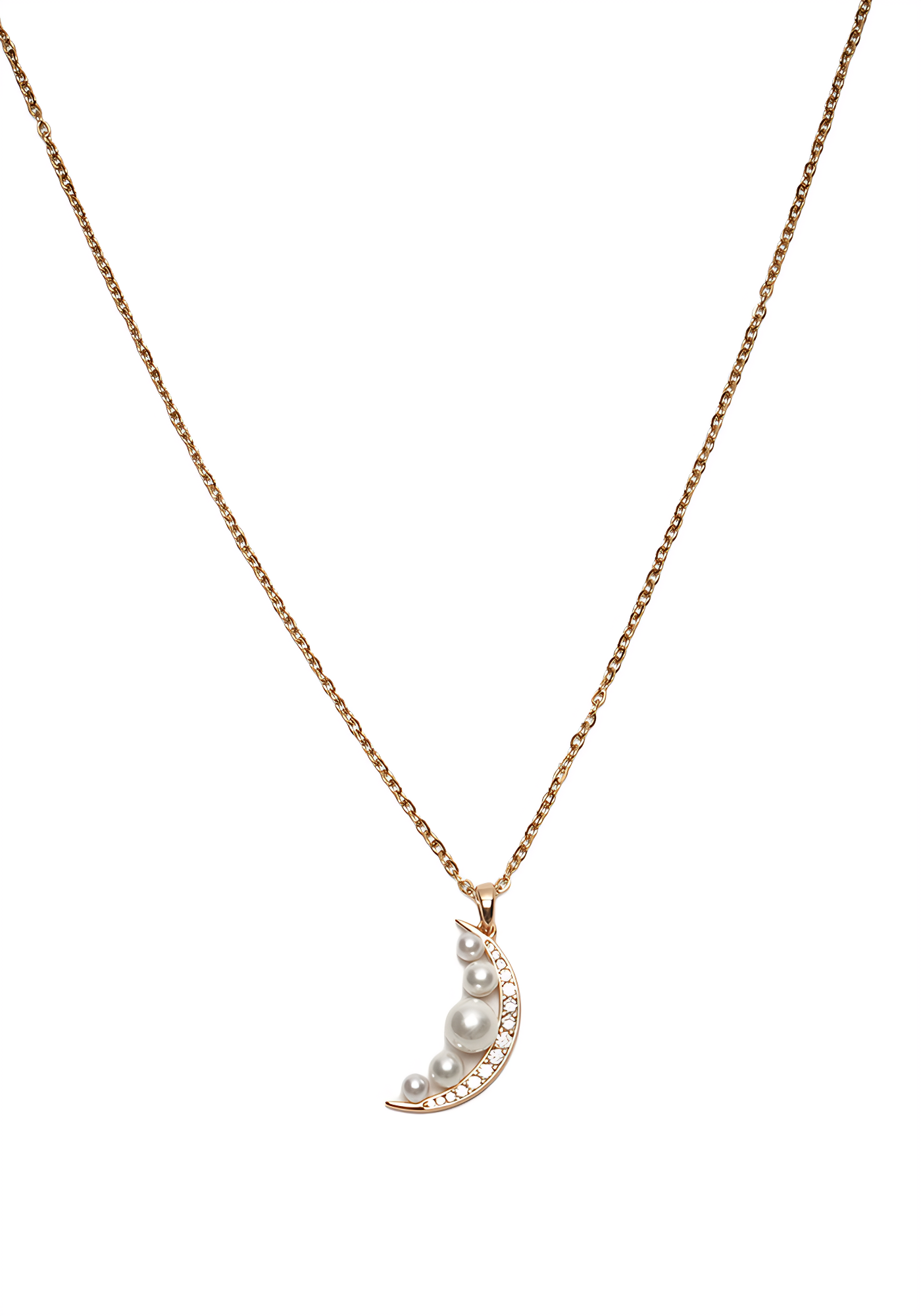 LUNAR PEARL — Crescent Charm Necklace