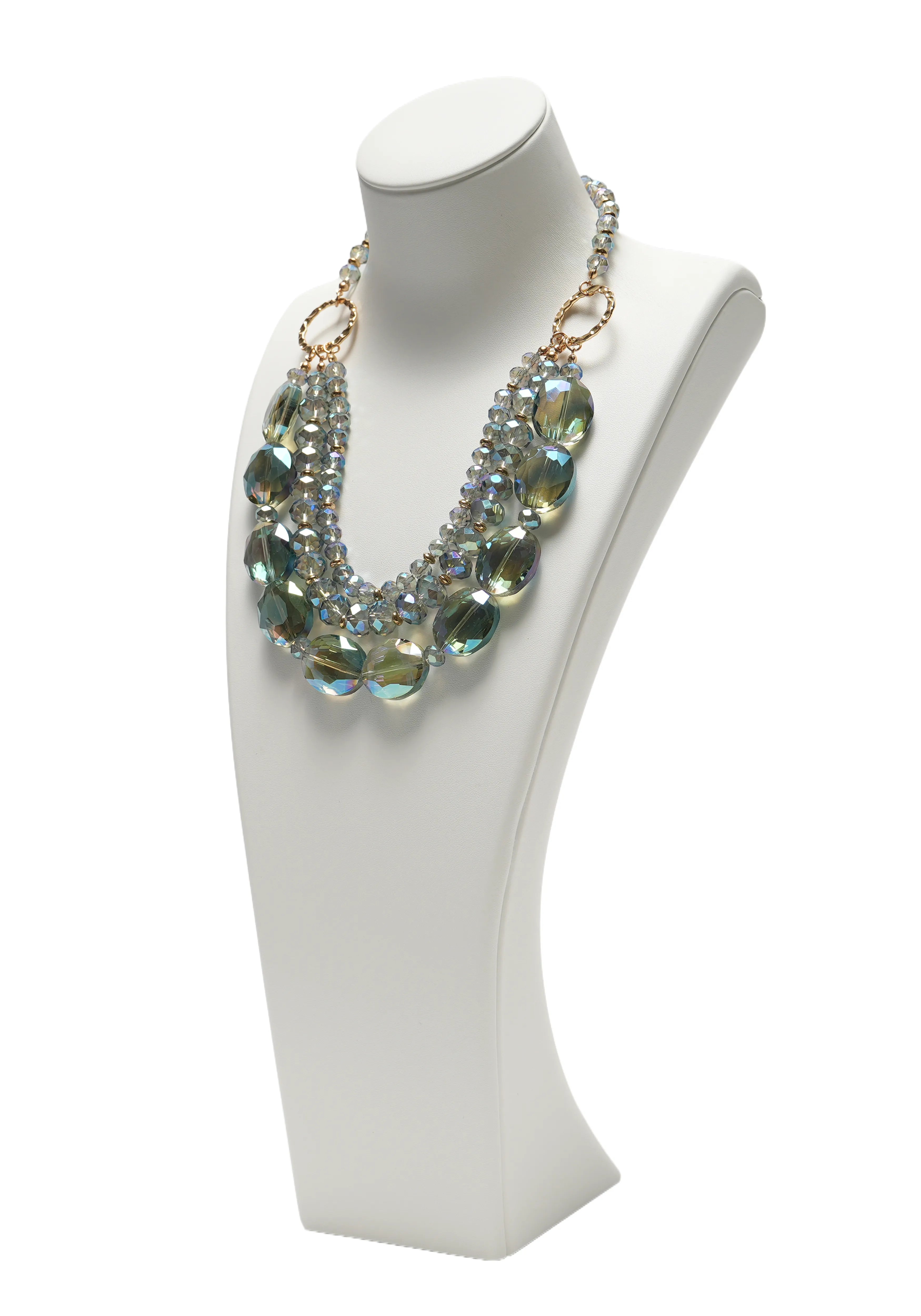 LUSTRA — Multi-Strand Faceted Statement Necklace