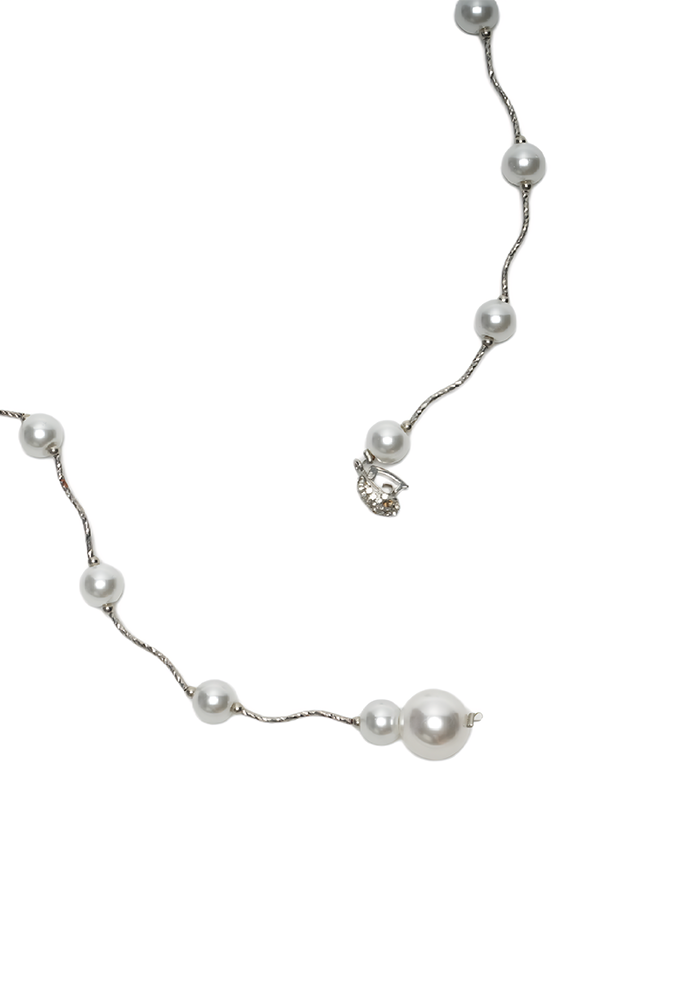 LYRA — Long Drop Faux Pearl Necklace