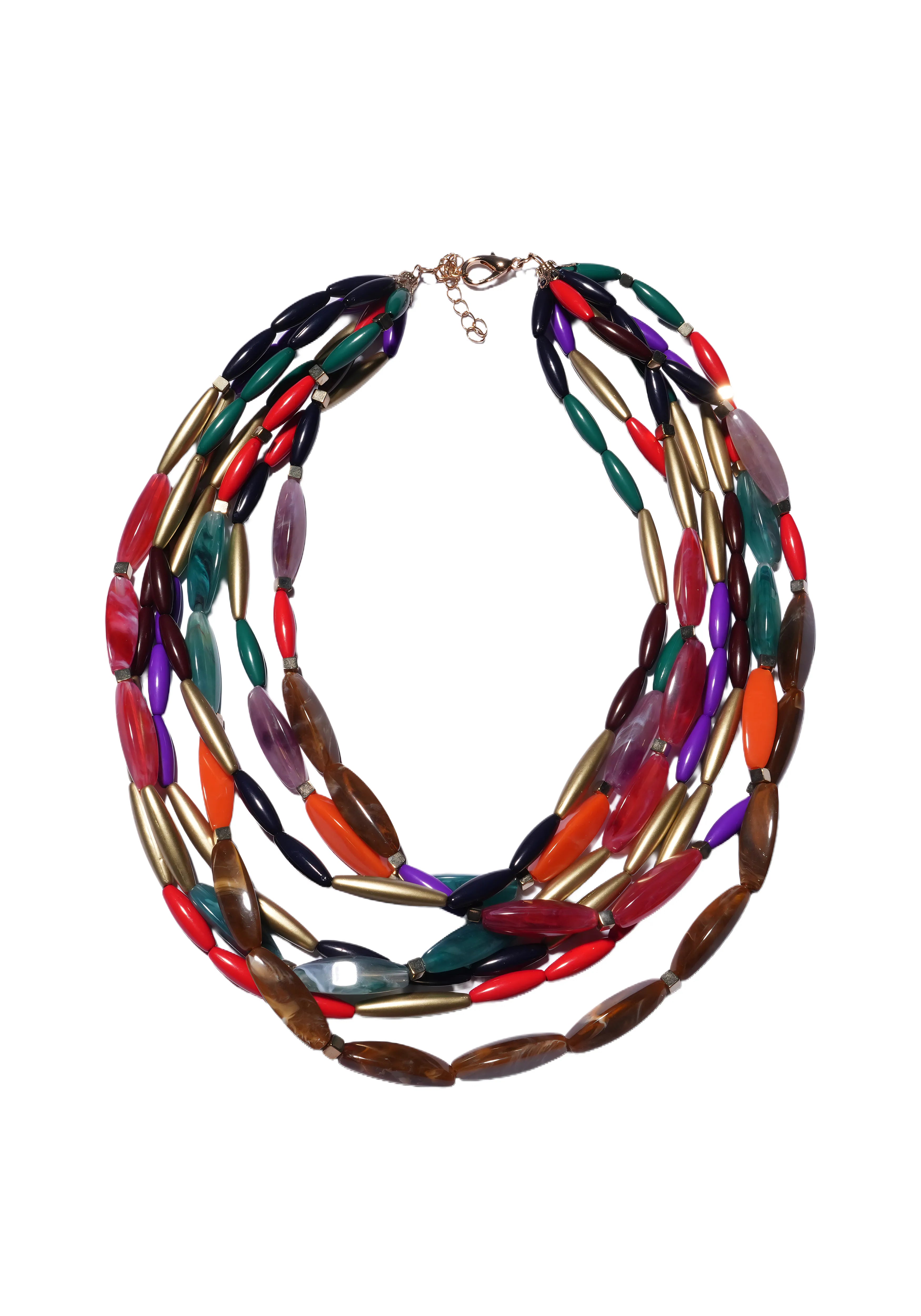 VIVID STRANDS — Multi-Layered Beaded Statement Necklace