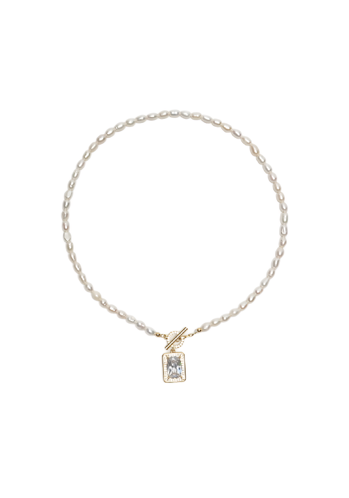 NOVA — Pearl Necklace with Crystal Pendant