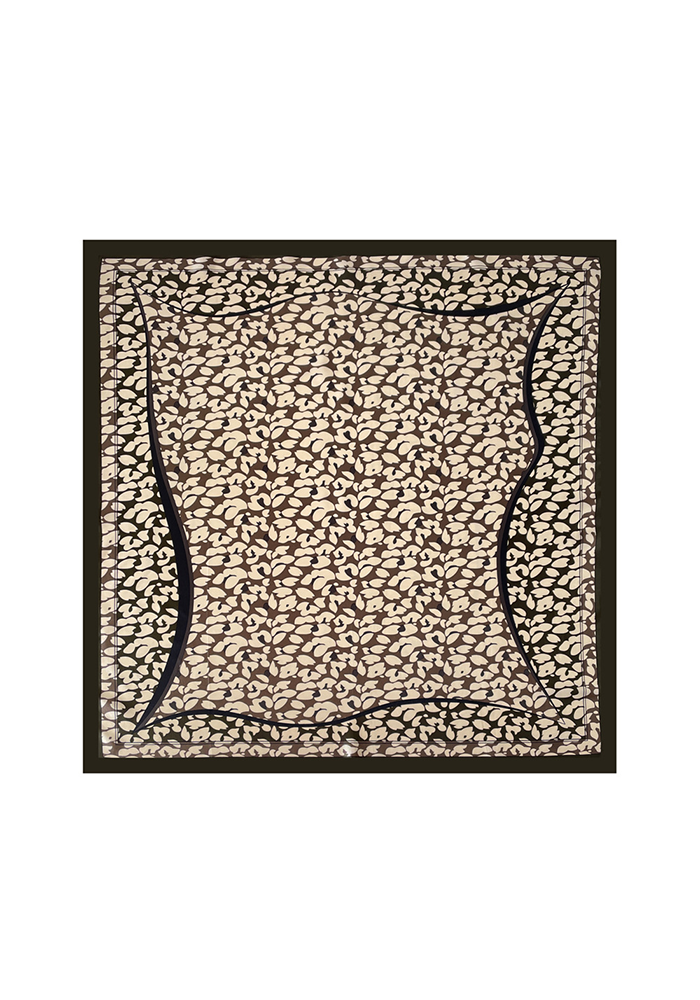 PETAL VEIL — Abstract Leaf Print Satin Scarf