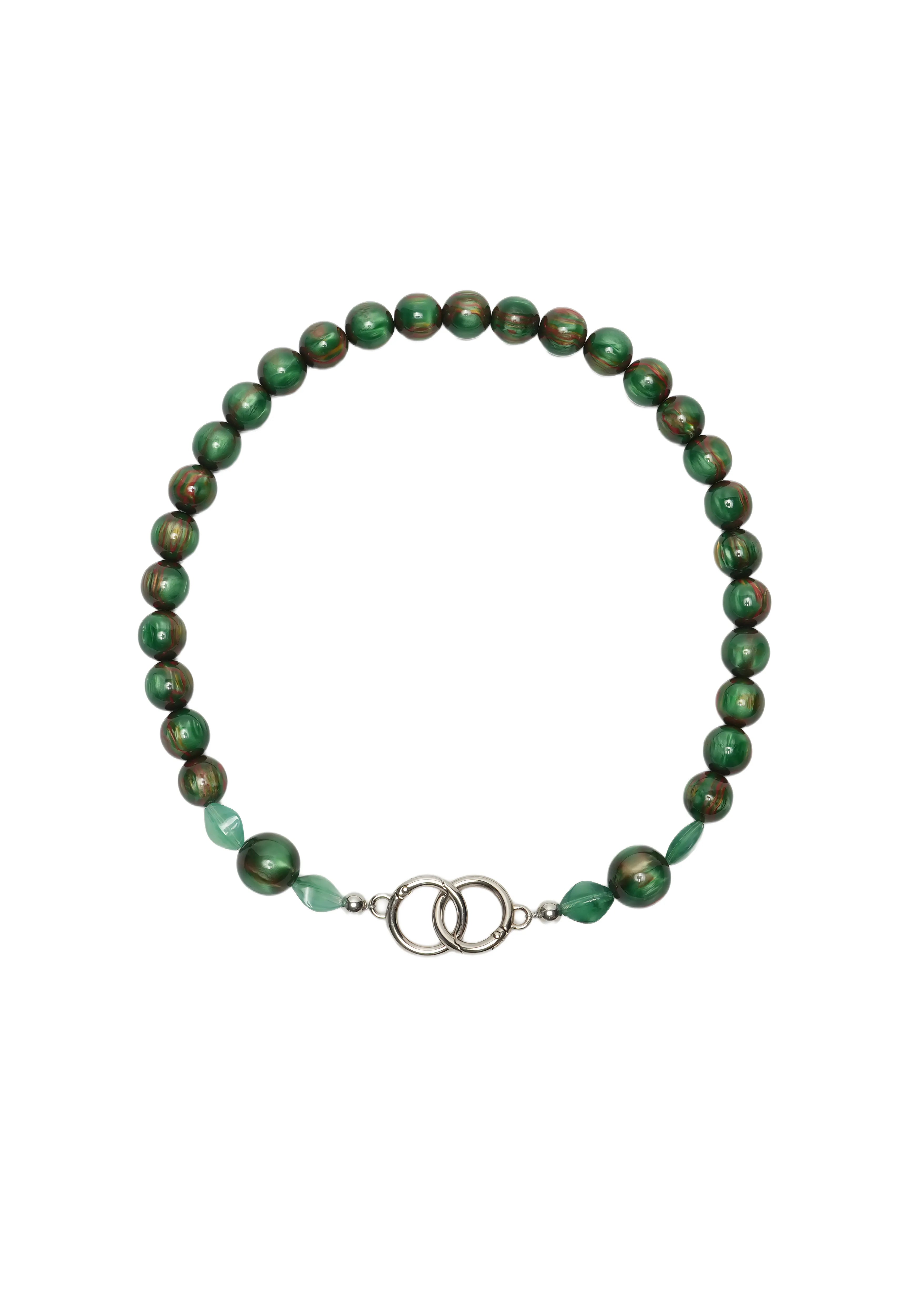 VERDE GLEAM — Round Bead Phone Chain