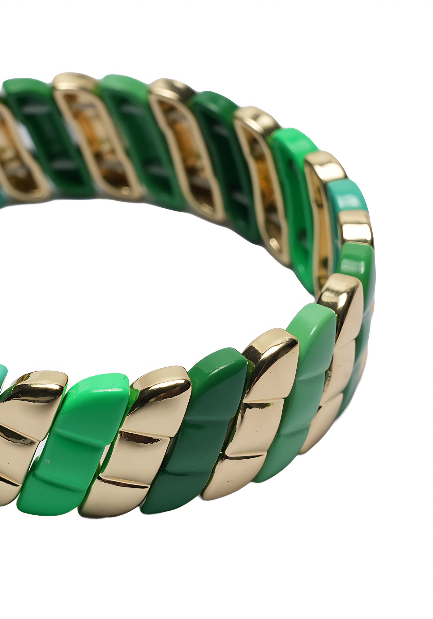 WAVE LINK — Diagonal Beaded Stretch Bracelet