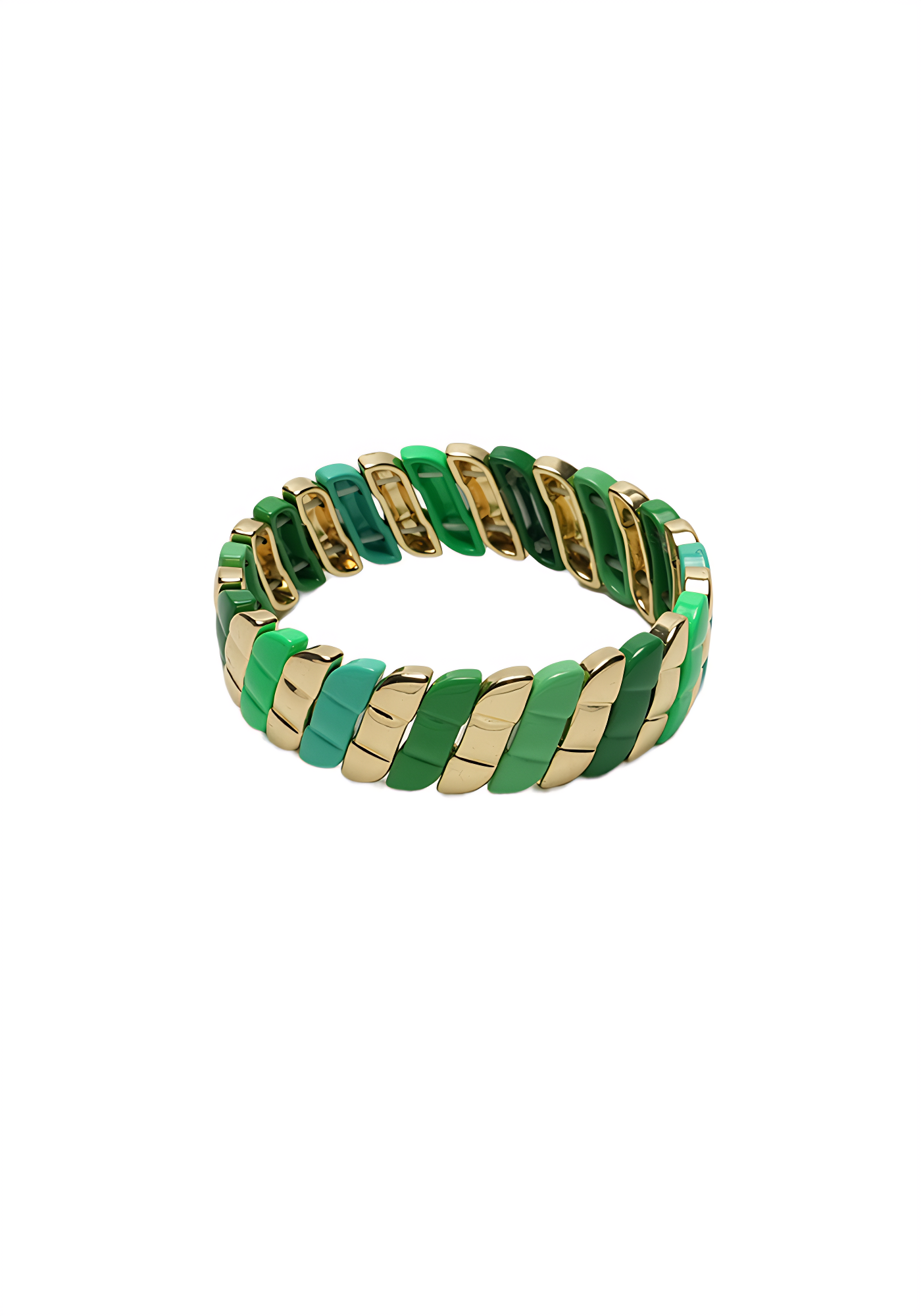 WAVE LINK — Diagonal Beaded Stretch Bracelet